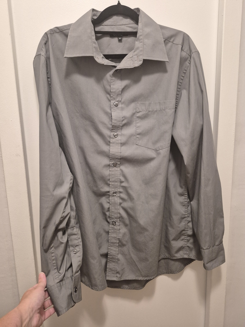 George Men's Long-Sleeve Button-Up Shirt - Gray
